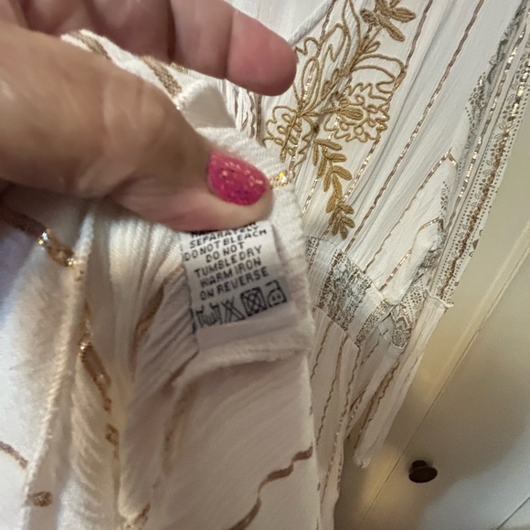 Magic White and Gold Embroidered Maxi Dress - Picture 9 of 12